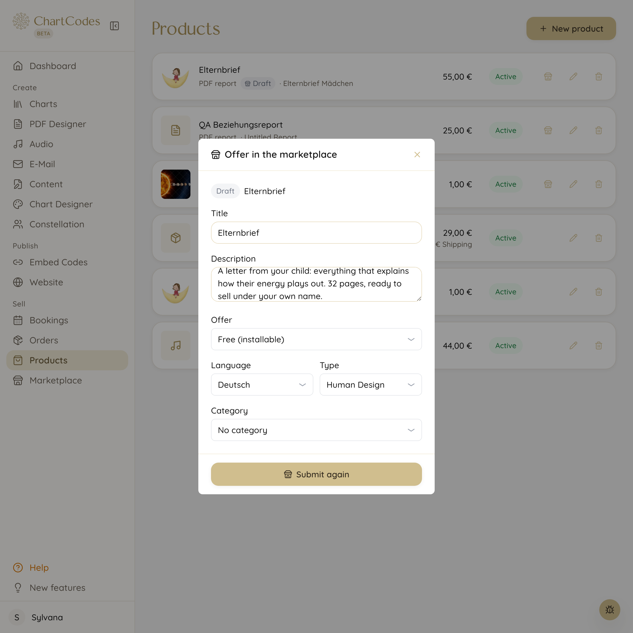 Human Design reading template in the marketplace